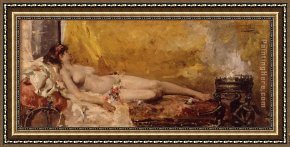 Bastida Framed Paintings - Resting Bacchante by Joaquin Sorolla y Bastida