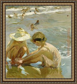 Bastida Framed Paintings - The Wounded Foot by Joaquin Sorolla y Bastida