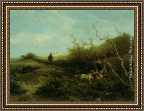 Flushing a Pheasant Framed Paintings - Pheasant Shooting by Johan Mari Ten Kate