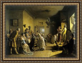 Emilie, Die Schwester Menzels Framed Paintings - Die Schauspieler by Johann Hamza