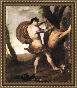Apollo Framed Paintings - Apollo and Marsyas by Johann Liss