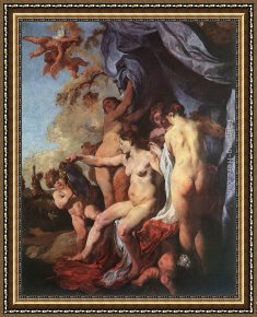 Venus in Front of The Mirror Framed Paintings - Venus in front of the Mirror by Johann Liss