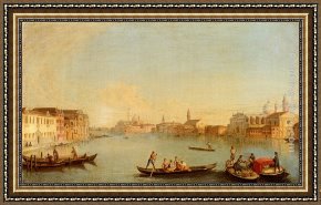 View of The Bacino Di San Marco Framed Paintings - View Of San Giorgio Maggiore Seen From The South, Venice by Johann Richter