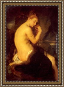 Totes Meer Mit Moabitergebirge, Abendstimmung Framed Paintings - Sitzende Venus mit Pelzmantel by Johann von Strasioipka Canon