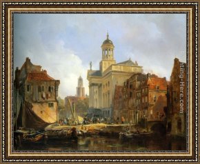 Utrecht Framed Paintings - View of Utrecht by Johannes Bosboom