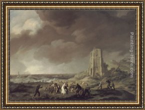 Shipwreck Framed Paintings - The Shipwreck by Johannes Hermanus Koekkoek