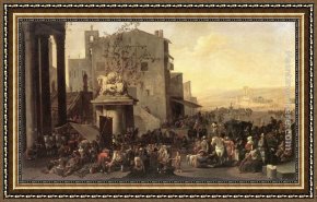 The Slave Market Framed Paintings - Roman Market Scene by Johannes Lingelbach