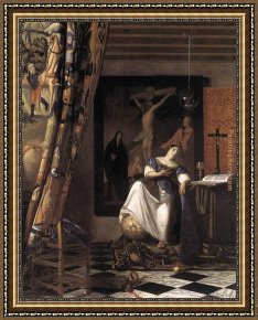 Allegory of Virtue Framed Paintings - The Allegory of the Faith by Johannes Vermeer