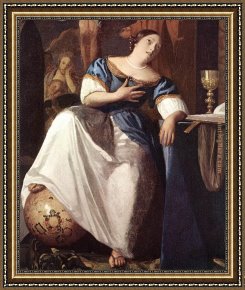 Allegory of Virtue Framed Paintings - The Allegory of the Faith detail by Johannes Vermeer
