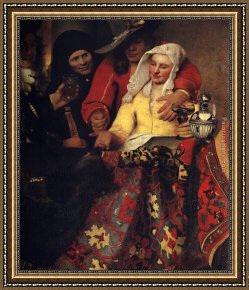 Johannes Vermeer Framed Paintings - The Procuress by Johannes Vermeer