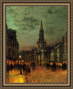Street Framed Paintings - Blackman Street London by John Atkinson Grimshaw