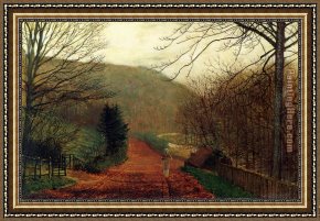 Blacksmith at His Forge Framed Paintings - Forge Valley Scarborough by John Atkinson Grimshaw