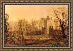 Malvern Hall Framed Paintings - Knostrop Hall Early Morning by John Atkinson Grimshaw
