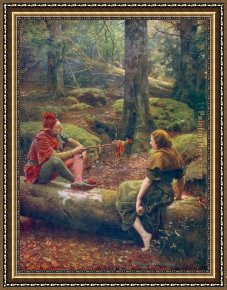 Abbey in an Oak Forest Framed Paintings - In the Forest of Arden by John Collier