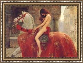 Lady in Her Boudoir Framed Paintings - Lady Godiva by John Collier