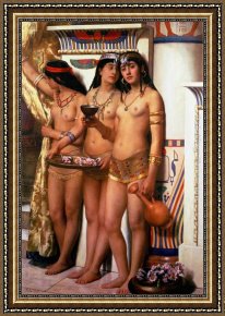 John Murray Framed Paintings - Pharaoh's Handmaidens by John Collier
