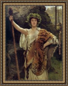 Bacchus And Ariadne Framed Paintings - The Priestess of Bacchus by John Collier