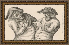 Man with Scythe Framed Paintings - Two Men Engaged in an Argument, One Manifesting Anger the Other Trying to Calm Him Down by John Collier