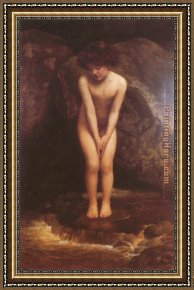 What The Water Gave Me Framed Paintings - Water baby by John Collier