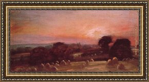 East Boothbay Harbor Framed Paintings - A Hayfield at East Bergholt by John Constable