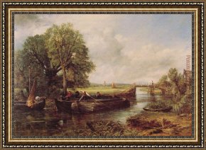 A View of The Forum Framed Paintings - A View on the Stour near Dedham by John Constable
