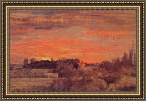 East Boothbay Harbor Framed Paintings - East Bergholt Rectory by John Constable