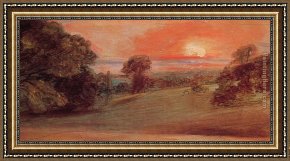 East Boothbay Harbor Framed Paintings - Evening Landscape at East Bergholt by John Constable