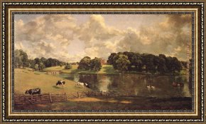 Boating in Central Park Framed Paintings - Wivenhoe Park by John Constable