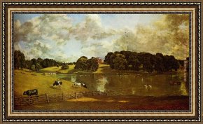 Boating in Central Park Framed Paintings - Wivenhoe Park Essex by John Constable