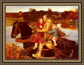 Everett's Framed Paintings - A Dream of the Past - Sir Isumbras at the Ford by John Everett Millais