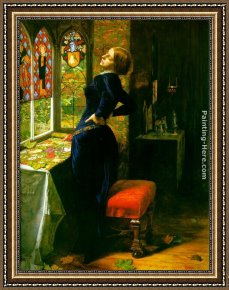 Everett's Framed Paintings - Mariana in the Moated Grange by John Everett Millais