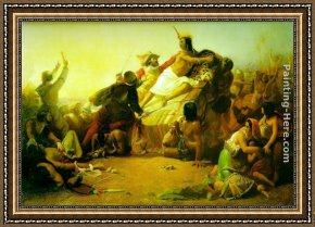Everett's Framed Paintings - Pizarro Seizing the Inca of Peru by John Everett Millais