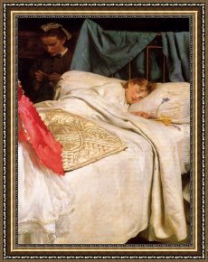 Sleeping Framed Paintings - Sleeping by John Everett Millais
