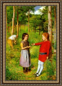 The Daughters of Judah in Babylon Framed Paintings - The Woodman's Daughter by John Everett Millais
