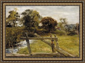 Everett's Framed Paintings - View Near Hampstead by John Everett Millais