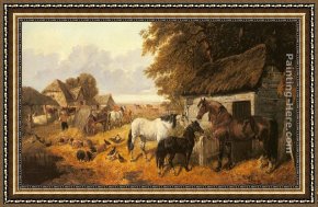 The Hay Wain Framed Paintings - Bringing in the Hay by John Frederick Herring, Jnr