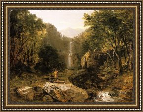 Frederick Framed Paintings - Catskill Mountain Scenery by John Frederick Kensett