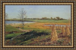 Frederick Framed Paintings - Connecticut Shoreline in Autumn by John Frederick Kensett