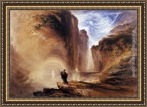 The Witches' Sabbath Framed Paintings - Manfred and the Alpine Witch by John Martin