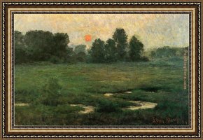 Adam Elsheimer Framed Paintings - An August Sunset by John Ottis Adams