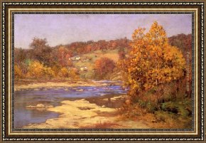Adam Elsheimer Framed Paintings - Blue and Gold by John Ottis Adams