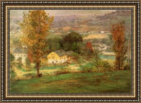 Valley Framed Paintings - In the Whitewater Valley by John Ottis Adams