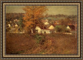 Julius Adam Framed Paintings - Our Village 1902 by John Ottis Adams
