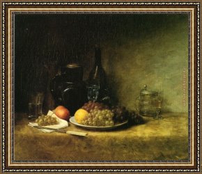 Julius Adam Framed Paintings - Still Life 1883 by John Ottis Adams
