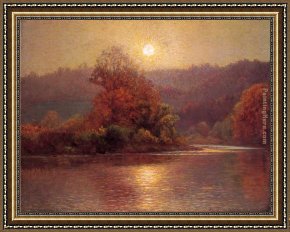Julius Adam Framed Paintings - The Closing of an Autumn Day by John Ottis Adams