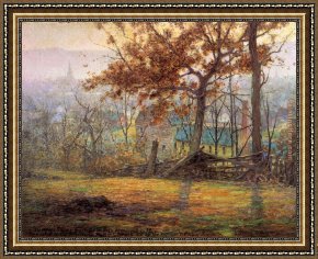 Adam Elsheimer Framed Paintings - The Old Mills of Brookville by John Ottis Adams