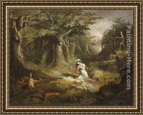 The Rescue Framed Paintings - Leatherstocking's Rescue by John Quidor