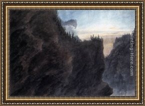 Design for The Grande Galerie in The Louvre Framed Paintings - Entrance to the Valley of Grande Chartreuse in Dauphin&eacute; by John Robert Cozens