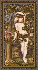 Stanhope Framed Paintings - The Temptation of Eve by John Roddam Spencer Stanhope