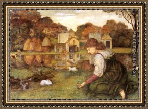 Stanhope Framed Paintings - The White Rabbit by John Roddam Spencer Stanhope